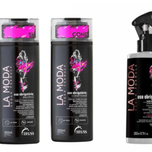 Kit Truss La Moda Vegan Formula Uso Obrigatório Shampoo e Condicionador e Leave-in Reconstrutor