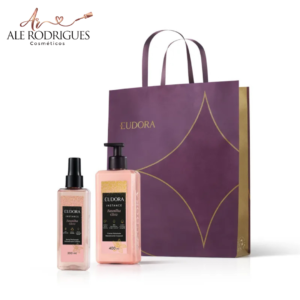 Combo Presente Instance Baunilha Glow: Spray Perfumado 200ml + Creme Hidratante Corporal 400ml + Sacola