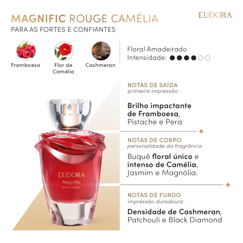 Colonia Eudora Magnific Rouge Camelia 75ml - Imagem 2